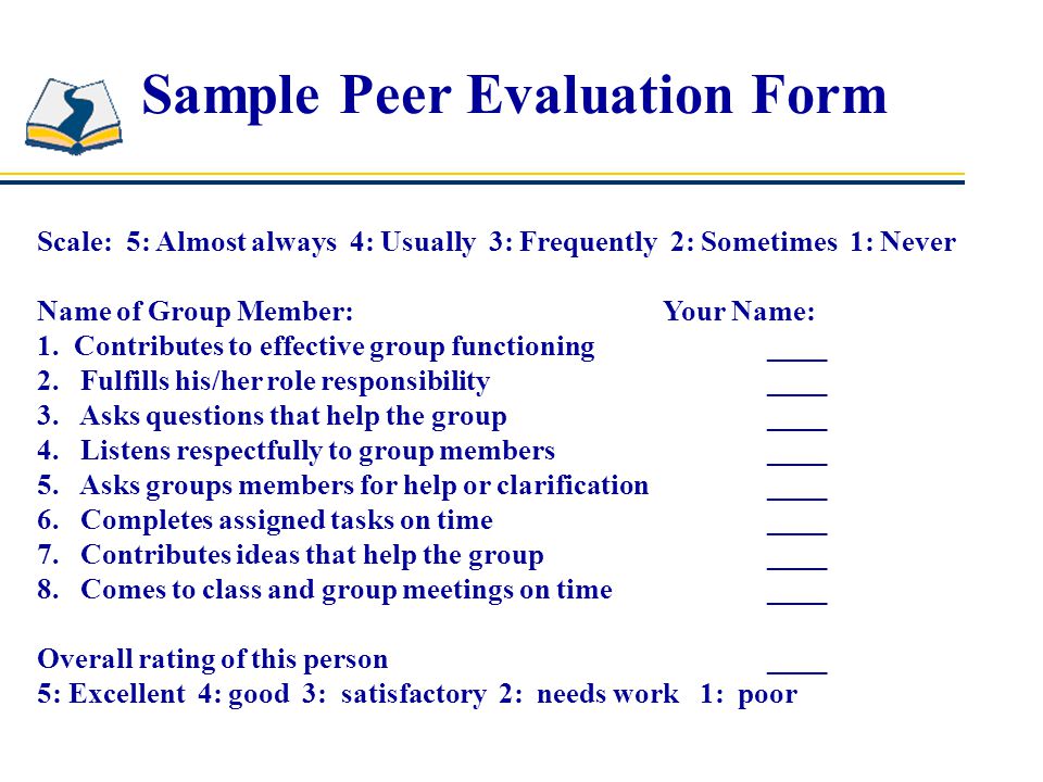 Sample Peer Evaluation Form