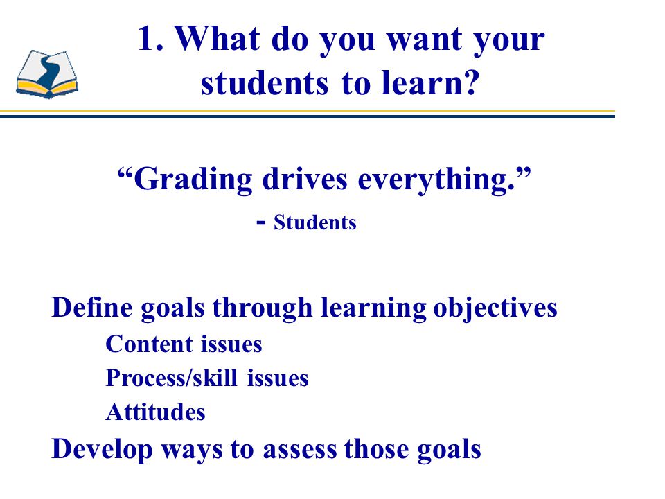 1. What do you want your students to learn
