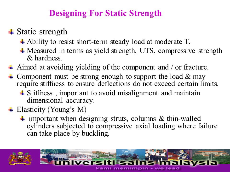 Designing For Static Strength