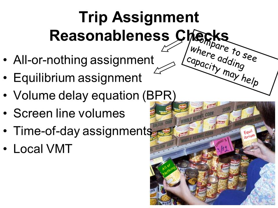 Trip Assignment Reasonableness Checks