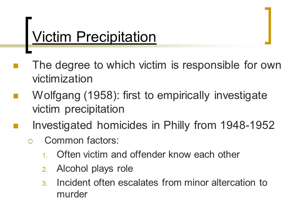 victim precipitation theory examples