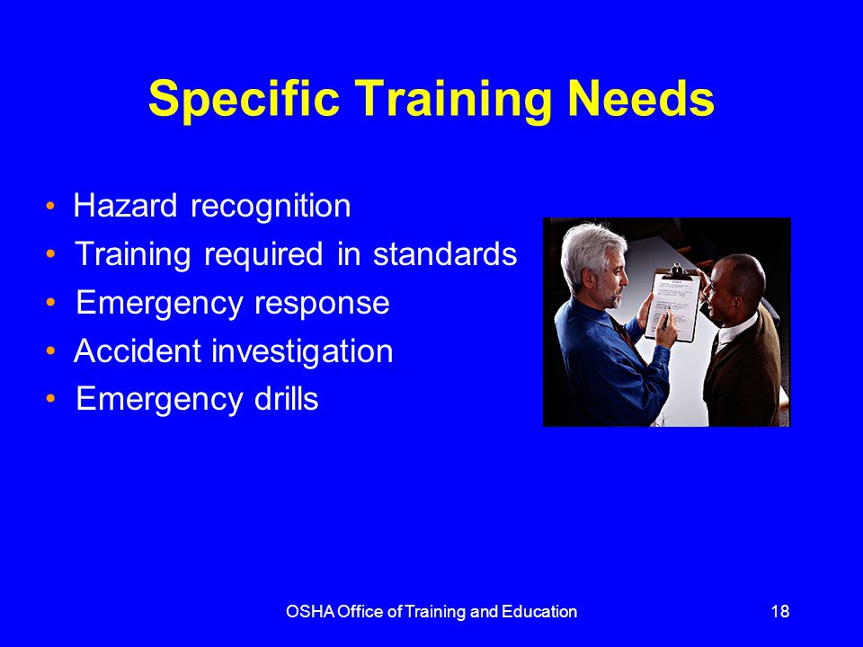 Specific Training Needs