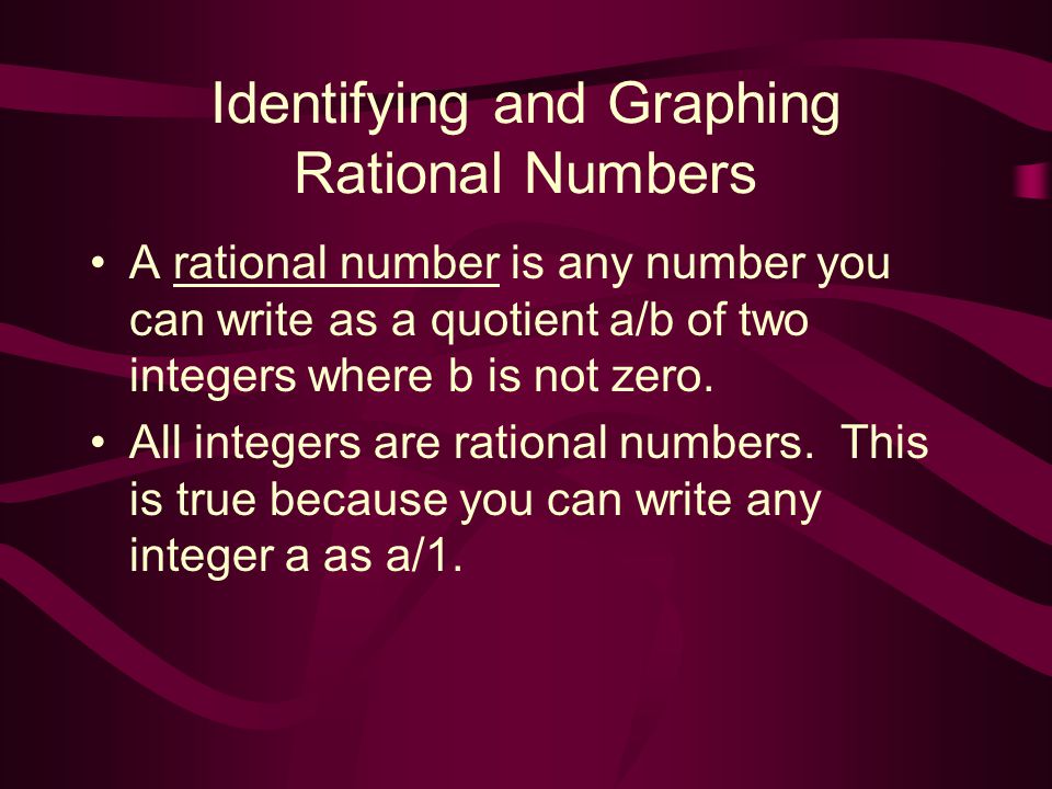 Identifying and Graphing Rational Numbers