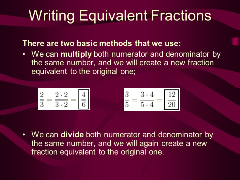 Writing Equivalent Fractions