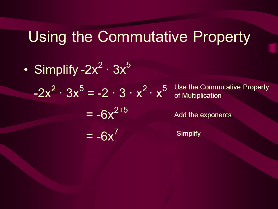Using the Commutative Property