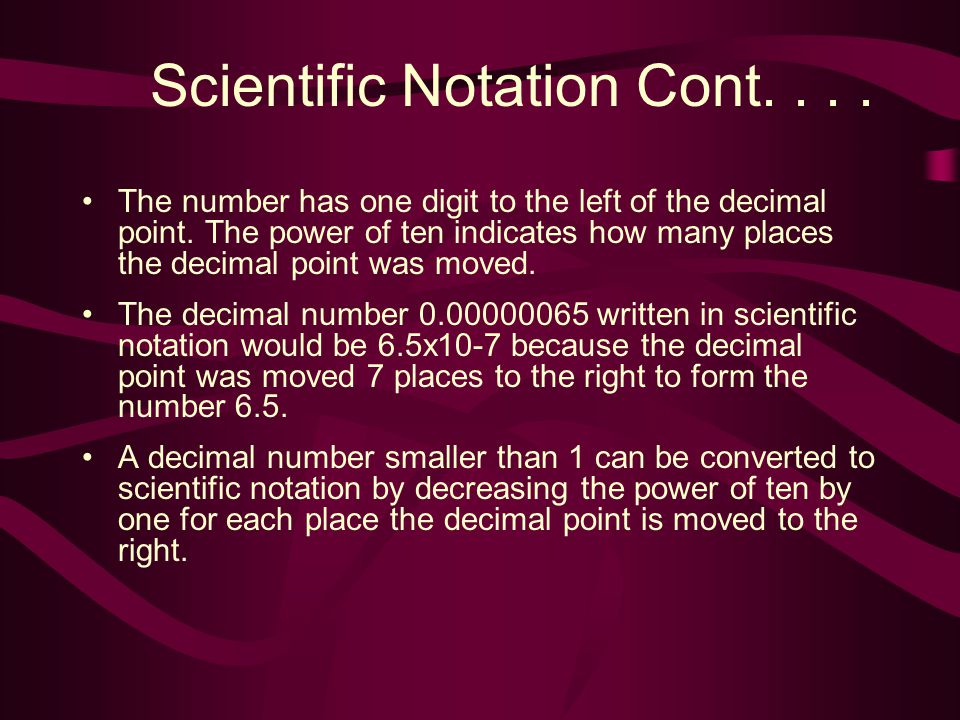 Scientific Notation Cont