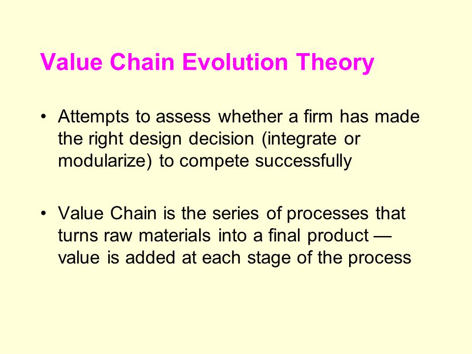 Value Chain Evolution Theory
