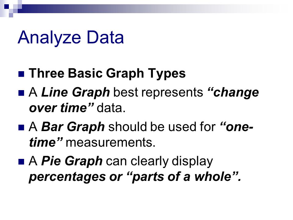 Analyze Data Three Basic Graph Types