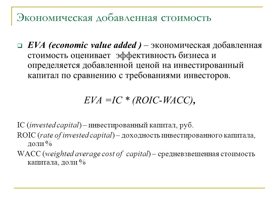 Управление стоимостью бизнеса