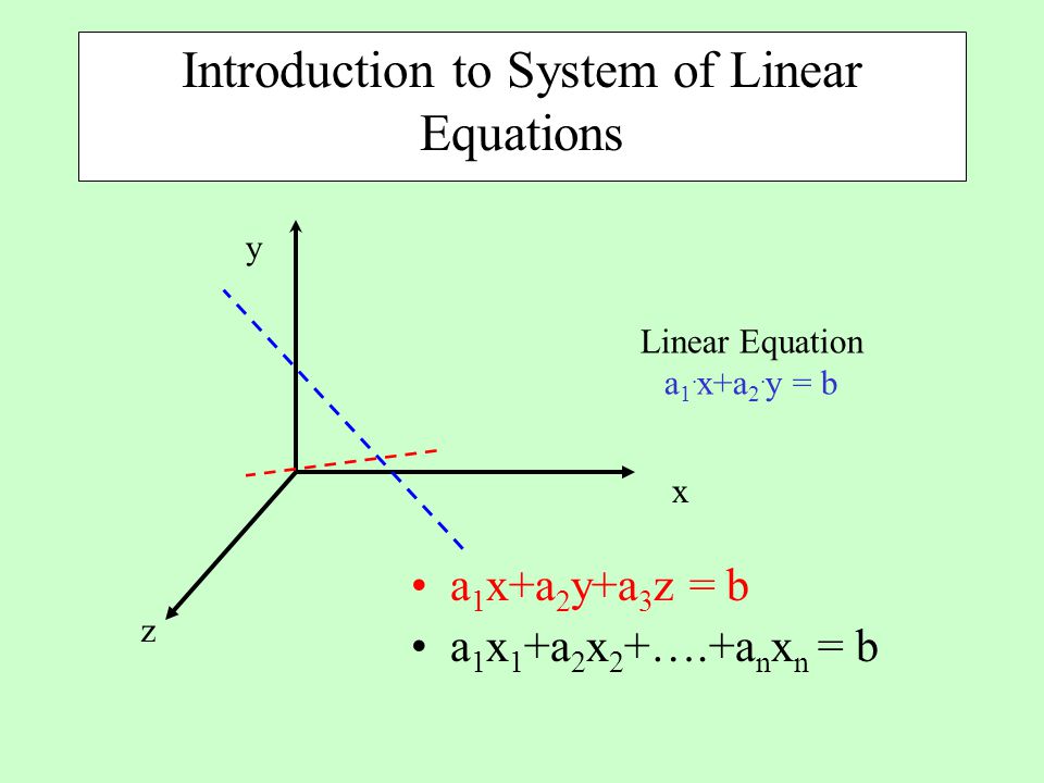 Introduction to System of Linear Equations