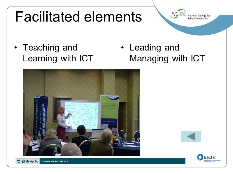 Facilitated elements Teaching and Learning with ICT