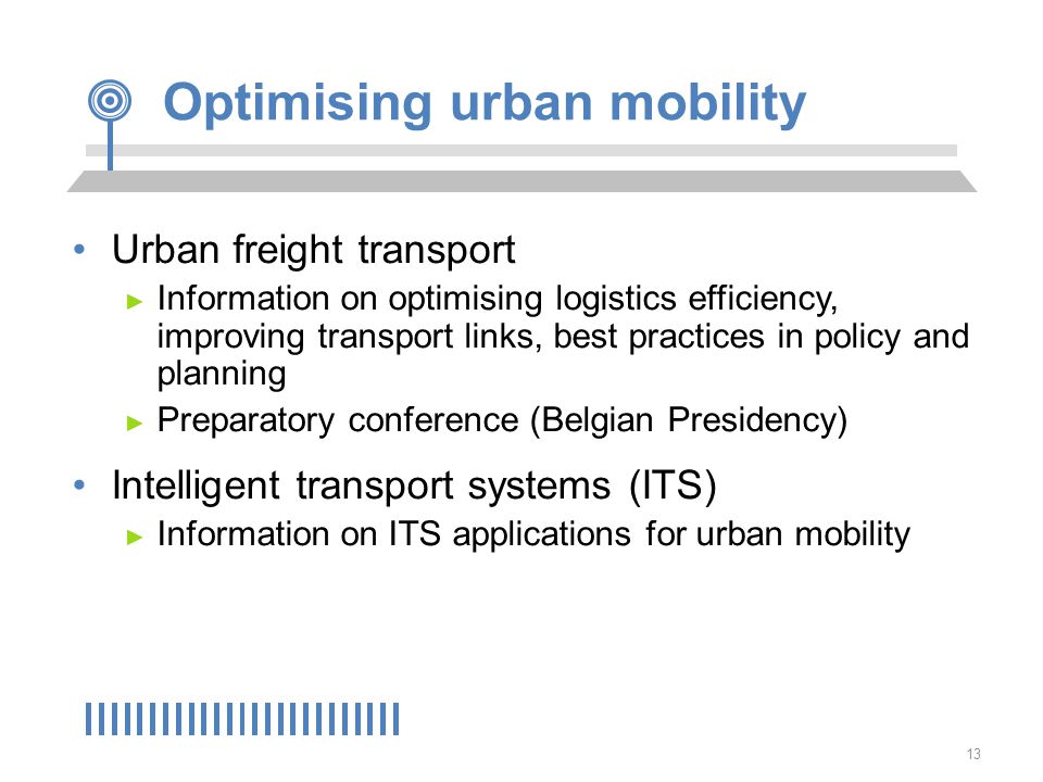 Optimising urban mobility