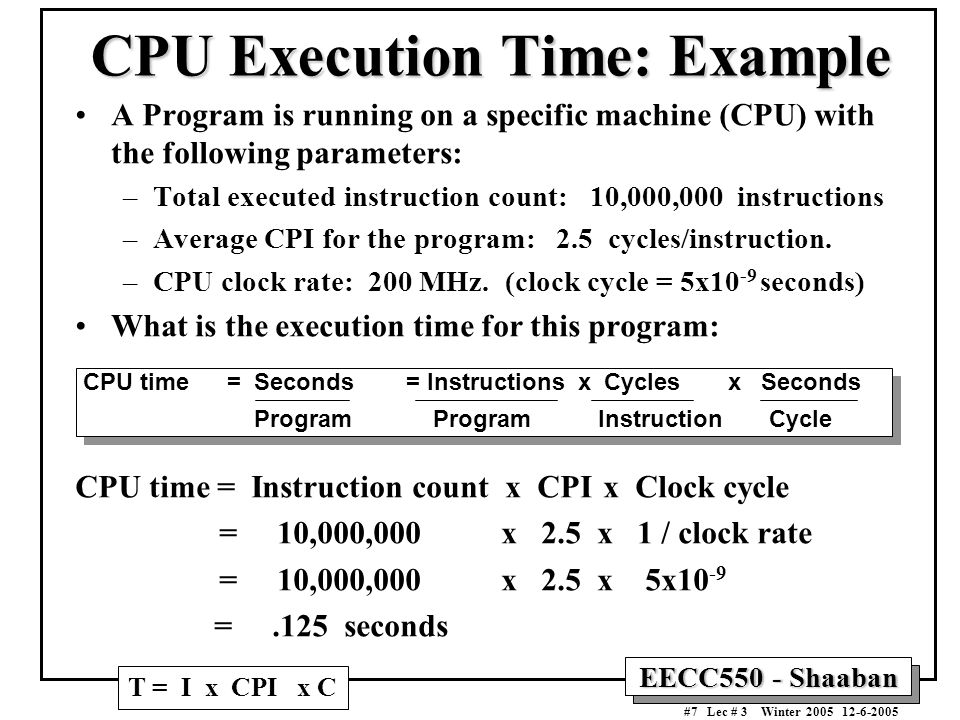 CPU Performance Evaluation: Cycles Per Instruction (CPI) - ppt download