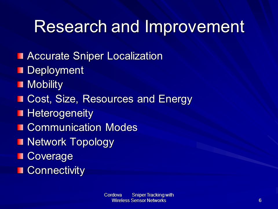 Research and Improvement