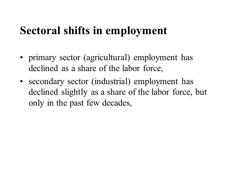 Sectoral shifts in employment