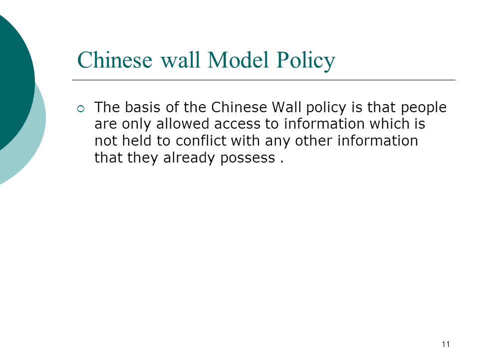 Chinese wall model in the internet Environment - ppt download