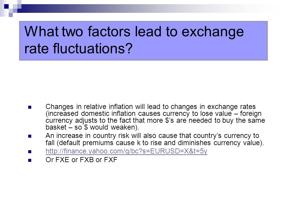 What two factors lead to exchange rate fluctuations