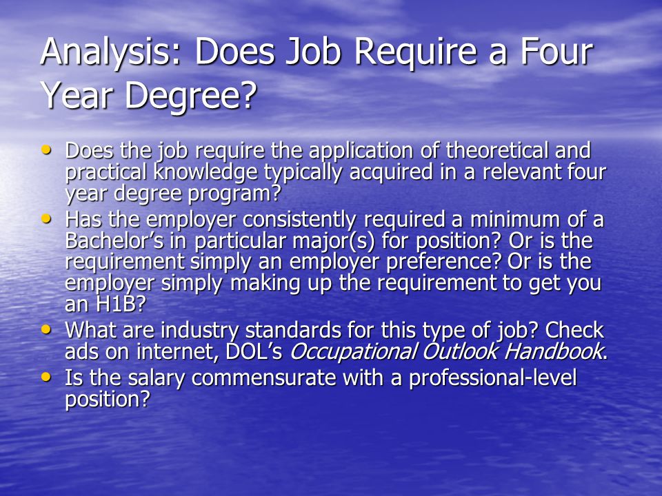 Analysis: Does Job Require a Four Year Degree