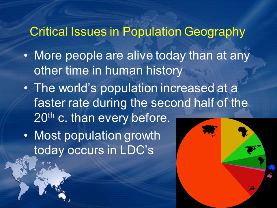 Critical Issues in Population Geography