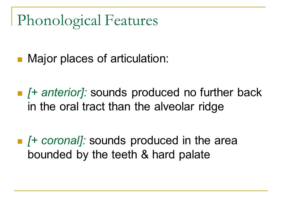 Phonological Features
