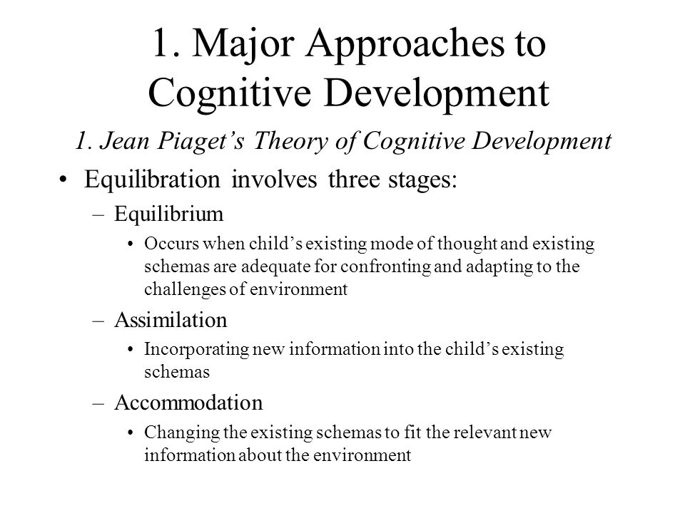 1. Major Approaches to Cognitive Development
