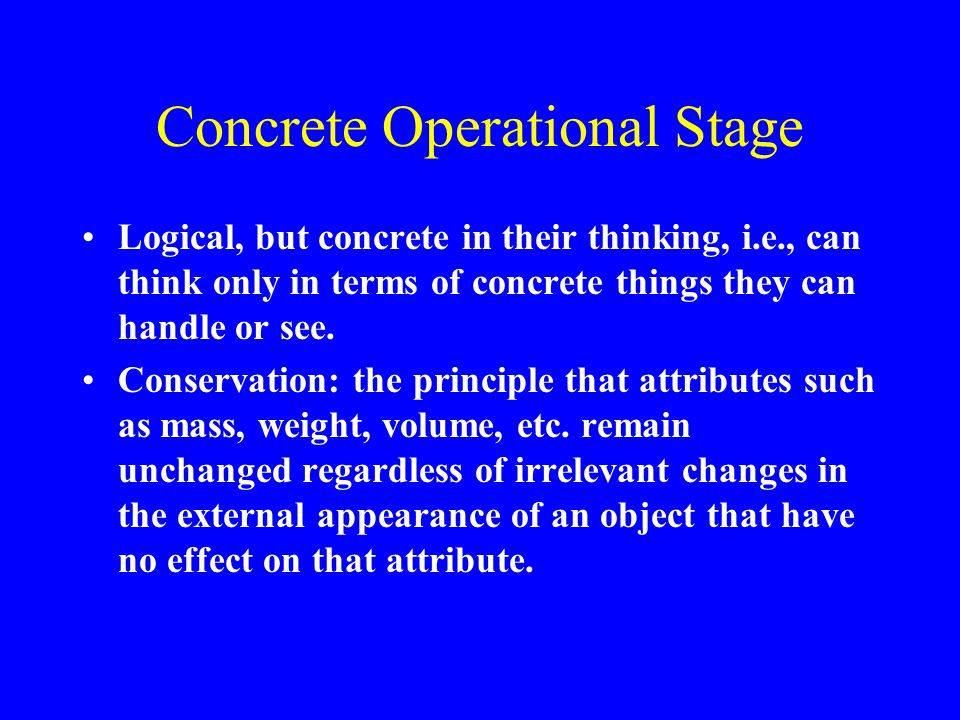 Concrete Operational Stage