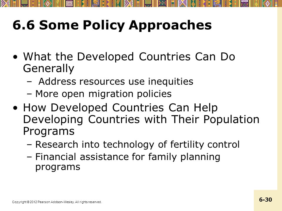 6.6 Some Policy Approaches