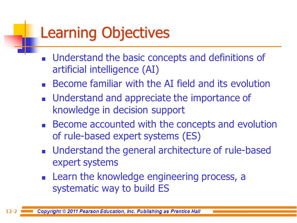 Learning Objectives Understand the basic concepts and definitions of artificial intelligence (AI)