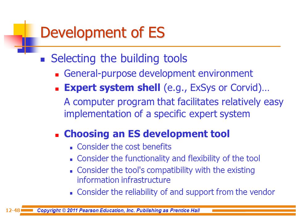 Development of ES Selecting the building tools