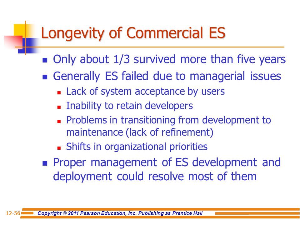 Longevity of Commercial ES