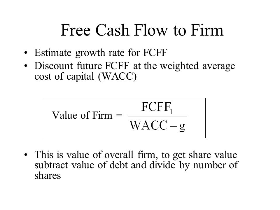 Free Cash Flow to Firm Estimate growth rate for FCFF