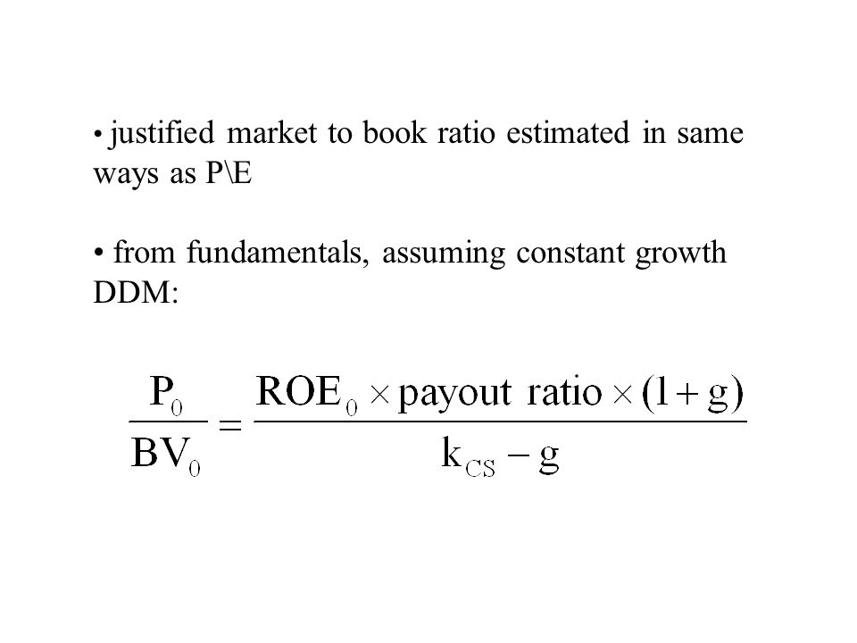 from fundamentals, assuming constant growth DDM:
