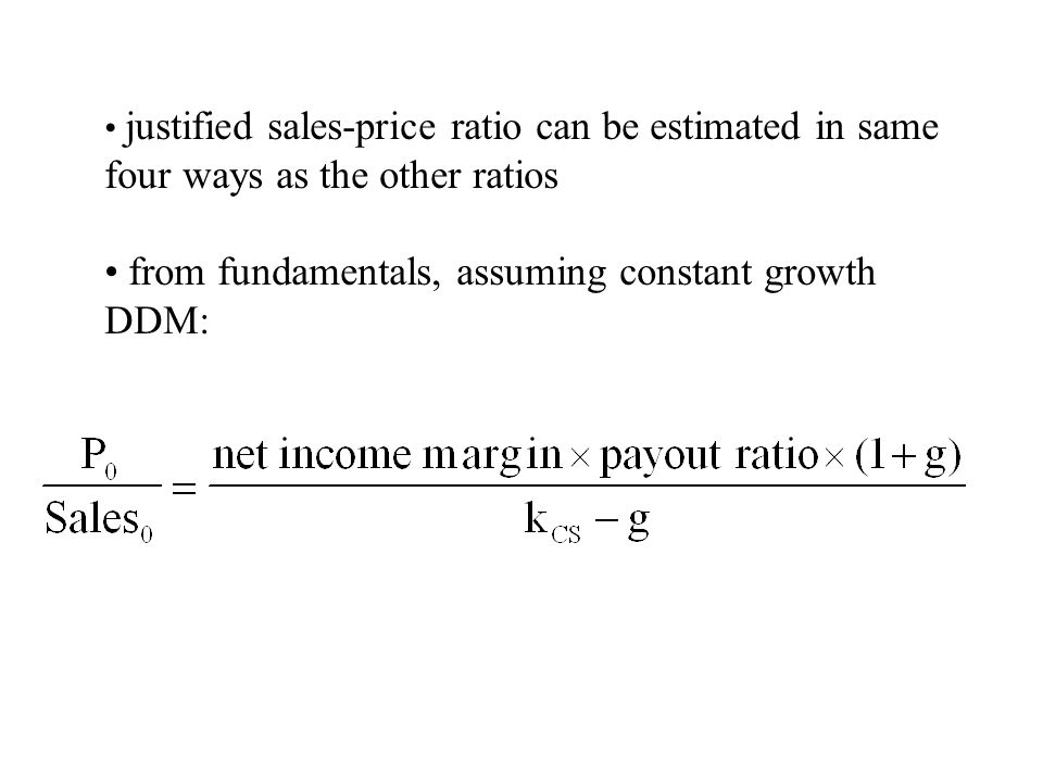 from fundamentals, assuming constant growth DDM: