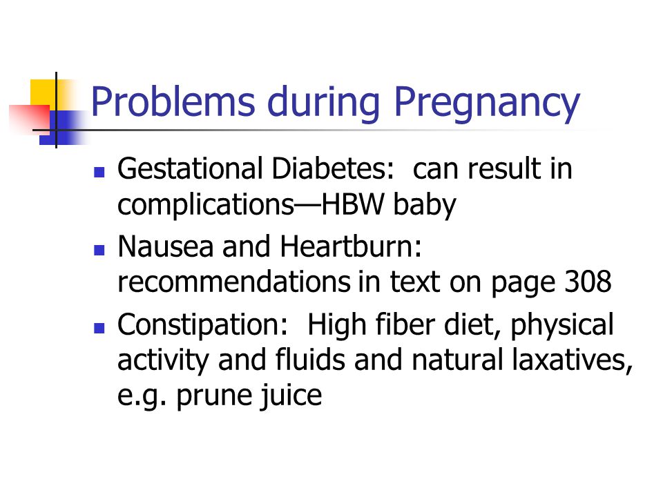 Problems during Pregnancy