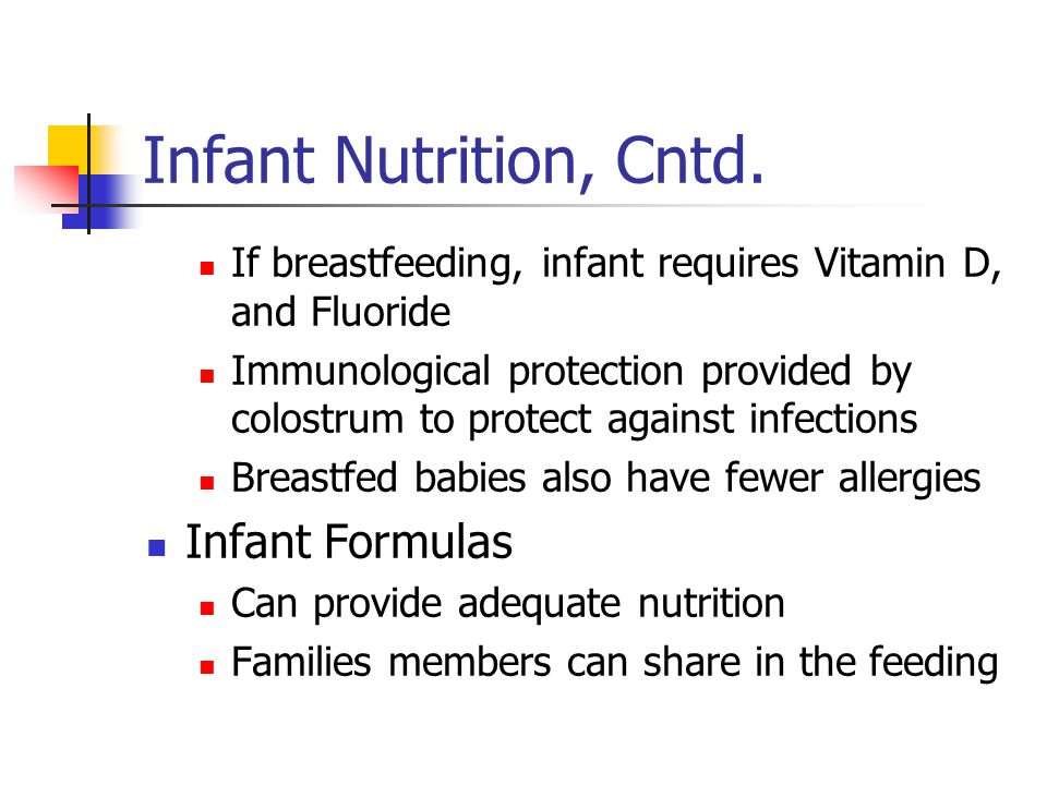 Infant Nutrition, Cntd. Infant Formulas