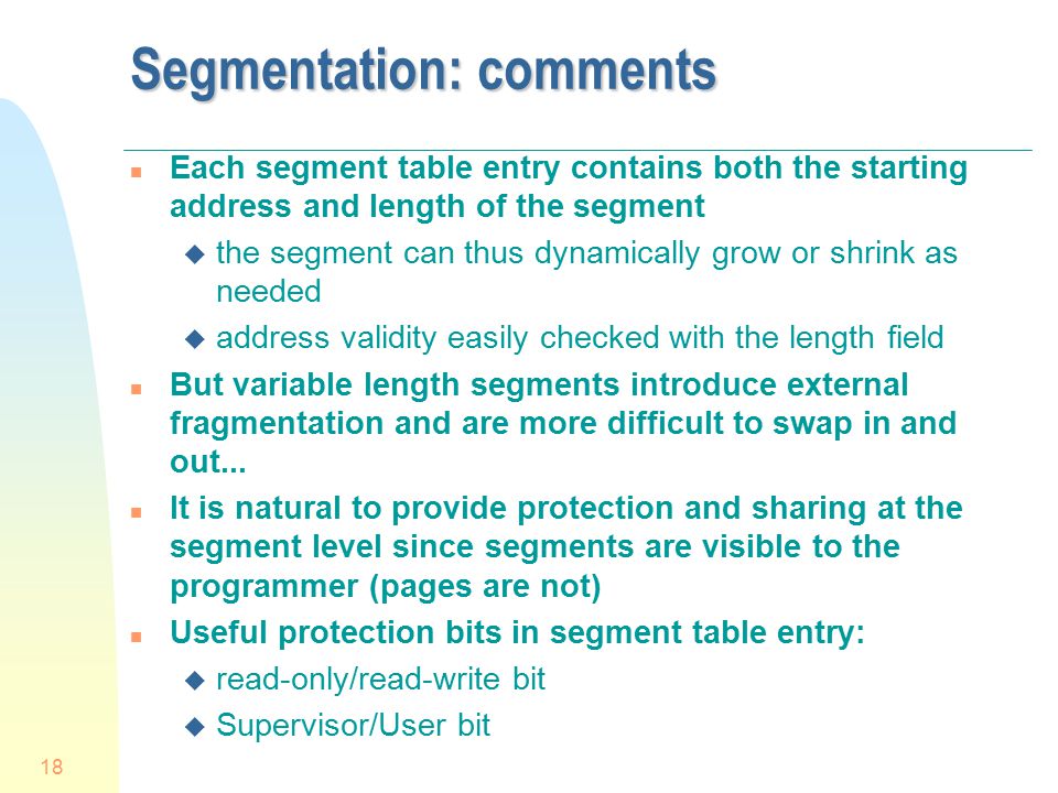 Segmentation: comments