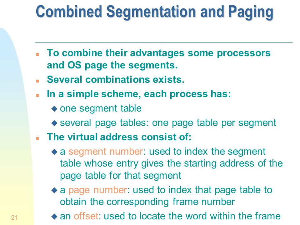 Combined Segmentation and Paging