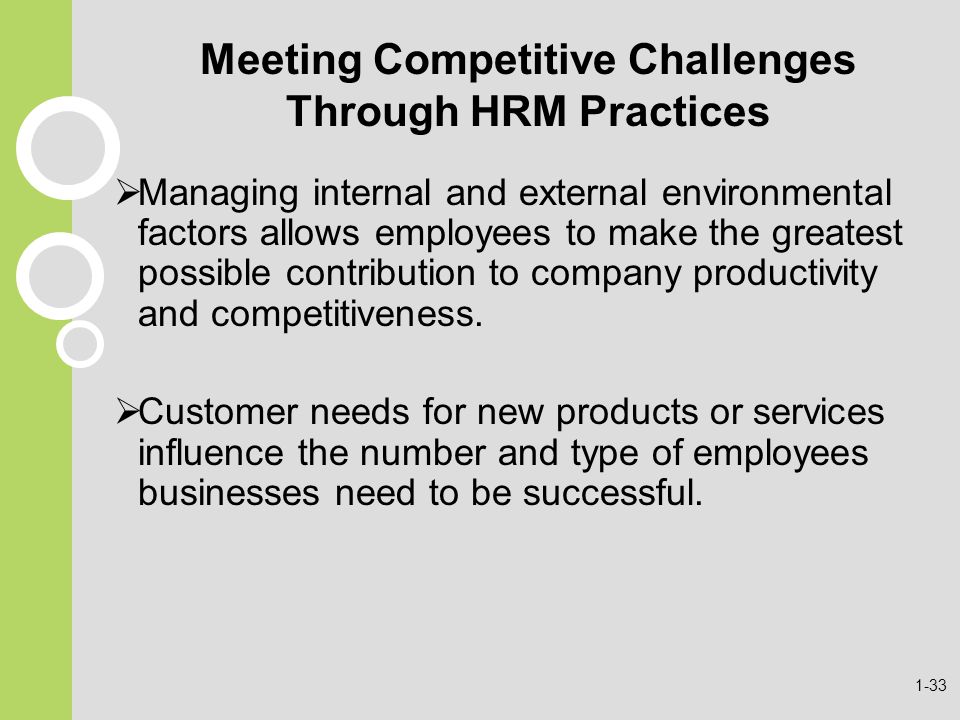 Meeting Competitive Challenges Through HRM Practices
