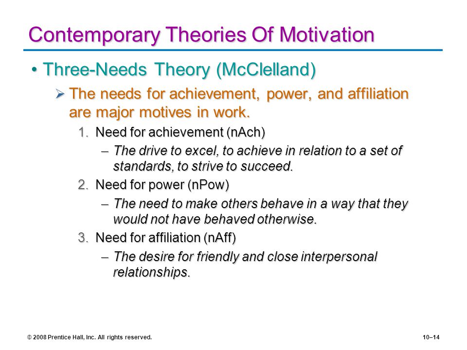 Contemporary Theories Of Motivation