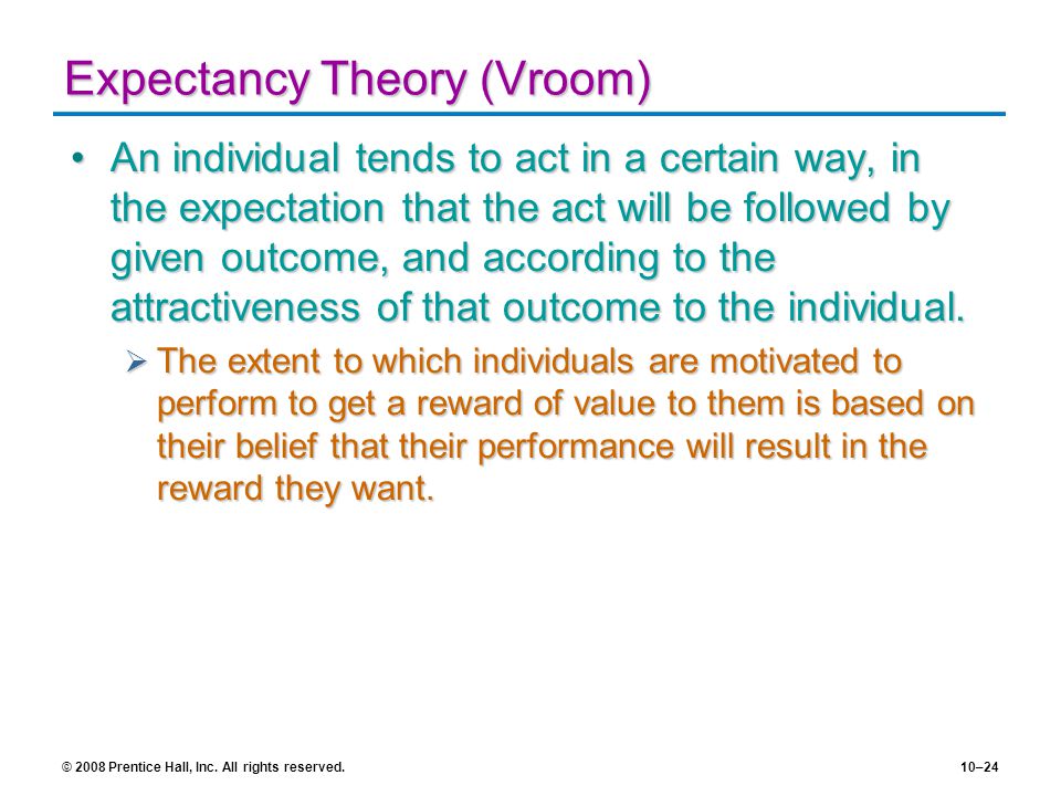 Expectancy Theory (Vroom)