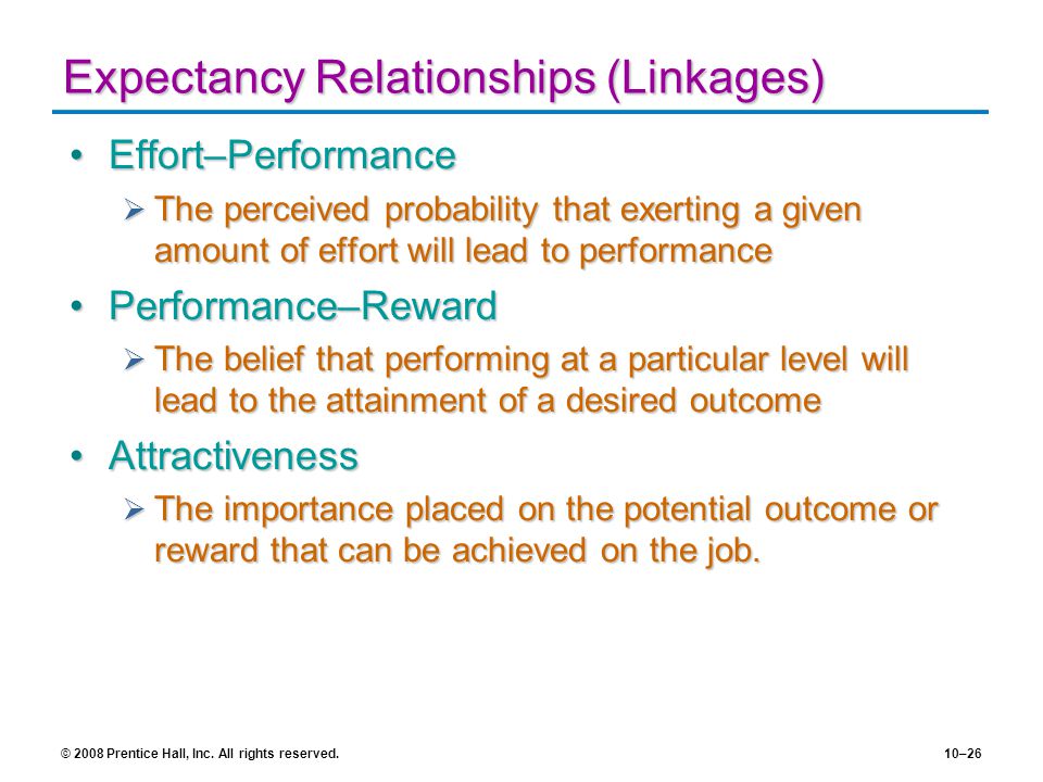Expectancy Relationships (Linkages)