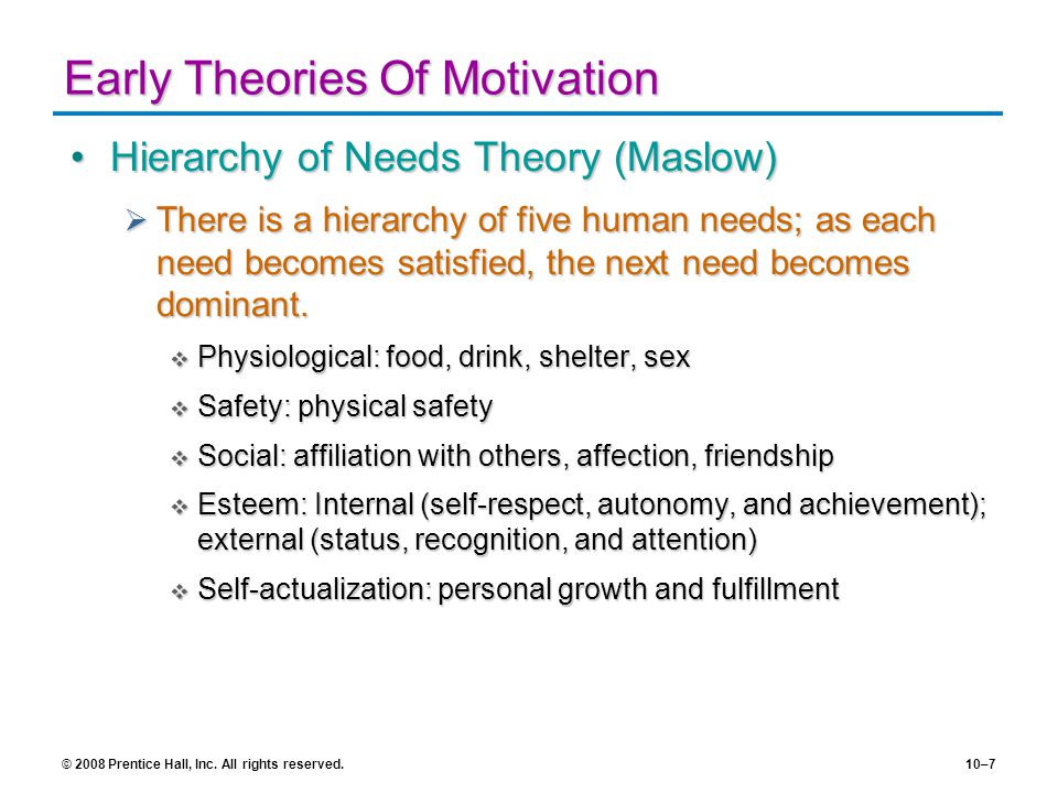 Early Theories Of Motivation