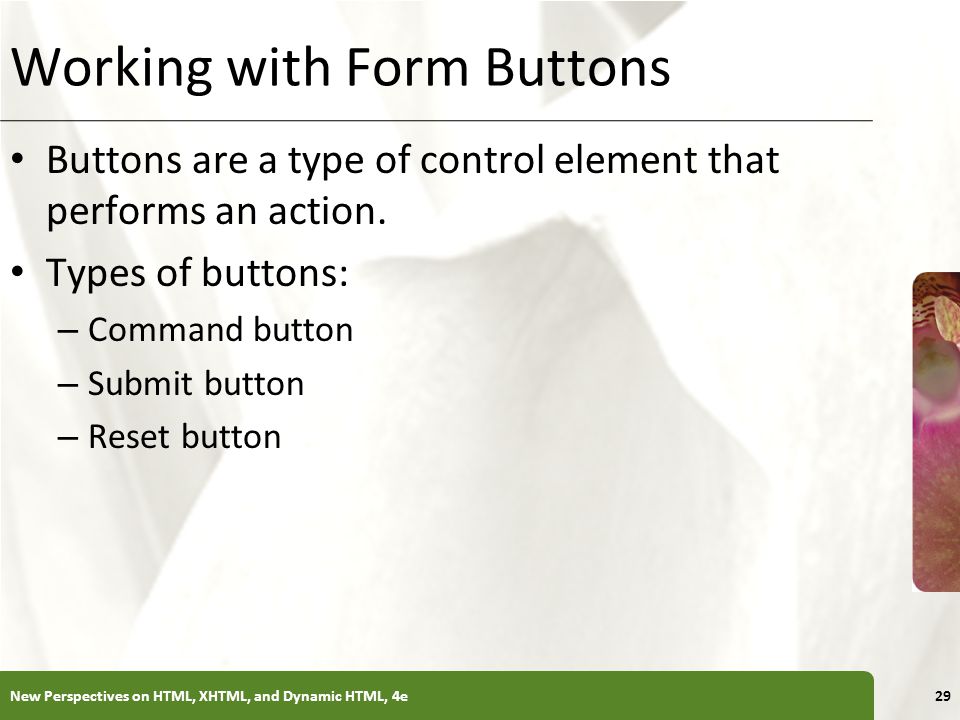 Working with Form Buttons