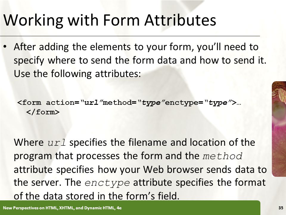 Working with Form Attributes