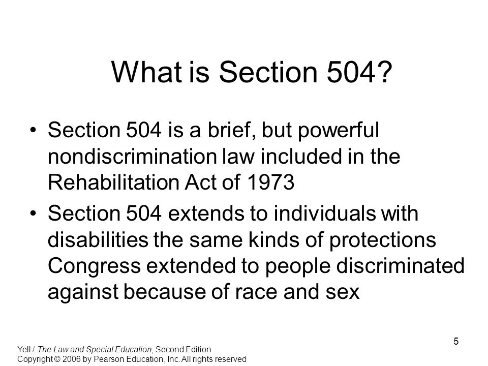 Section 504 of the Rehabilitation Act ppt download