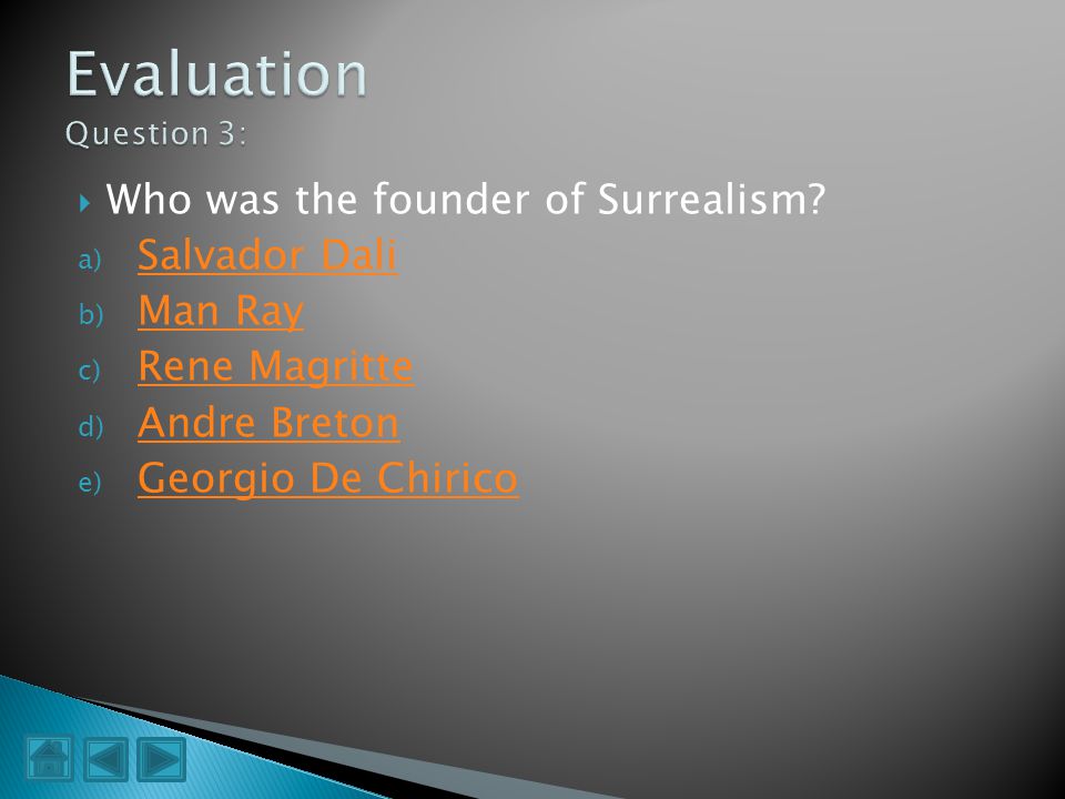 Evaluation Question 3: Who was the founder of Surrealism