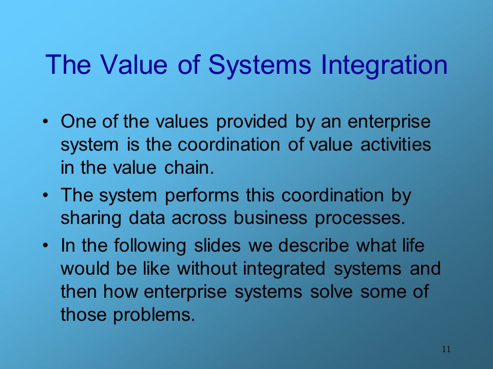 The Value of Systems Integration