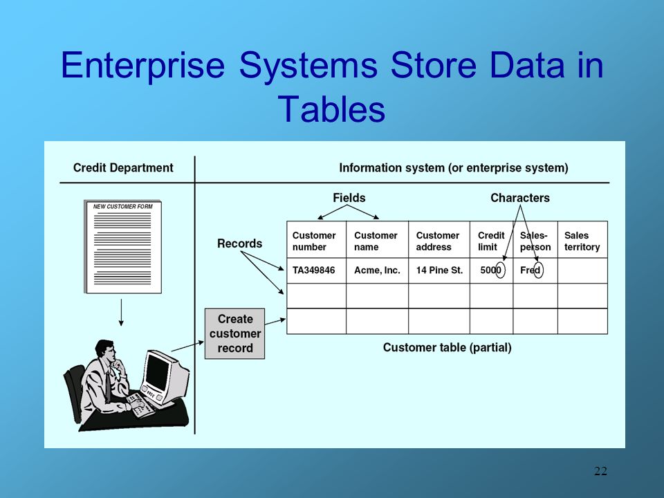 Enterprise Systems Store Data in Tables