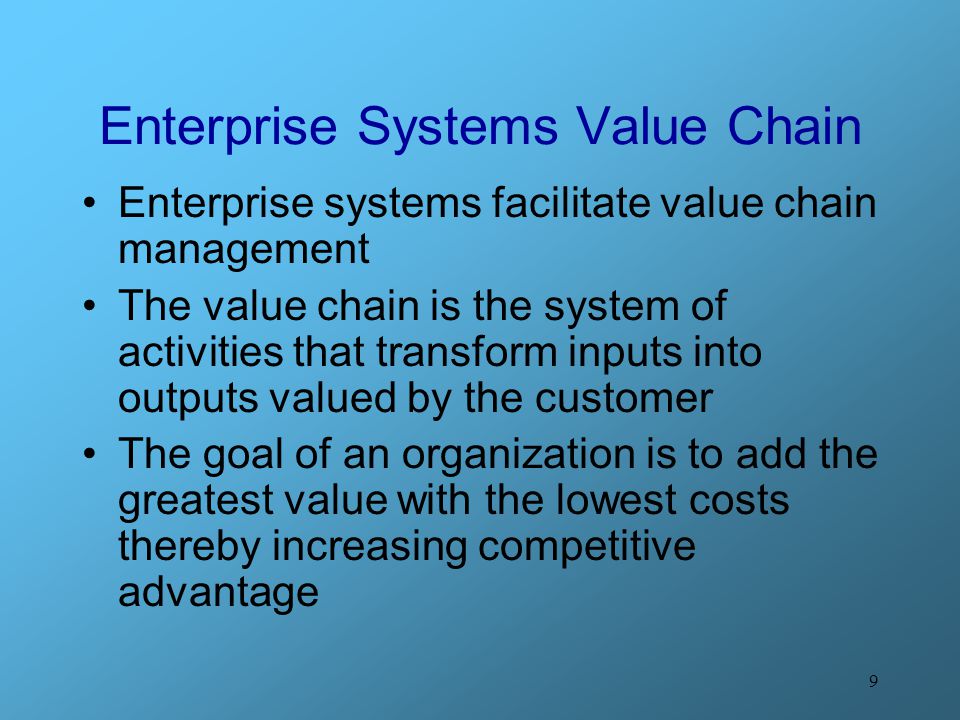 Enterprise Systems Value Chain