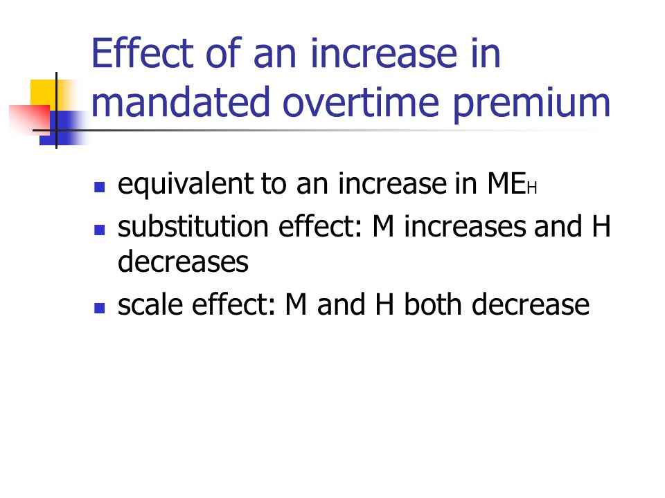 Effect of an increase in mandated overtime premium